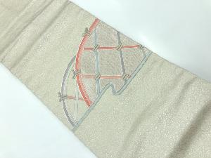 リサイクル　蛇籠模様刺繍名古屋帯
